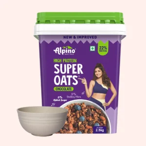 ALPINO HIGH PROTEIN SUPER ROLLED OATS CHOCOLATE 2.5KG + FREE BOWL 🥣