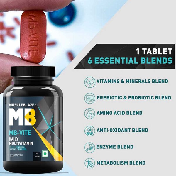 MuscleBlaze MB-Vite Daily Multivitamin 60 Tablets - Image 6
