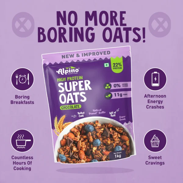 Alpino High Protein Super Rolled Oats Chocolate 1kg - Image 6