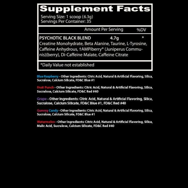 INSANE LABZ PSYCHOTIC BLACK | PRE-WORKOUT| 35 SERVINGS - Image 3