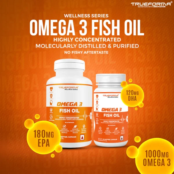 Trueforma Omega 3 Fish Oil with Vitamin D3 - 60 Softgel - Image 7
