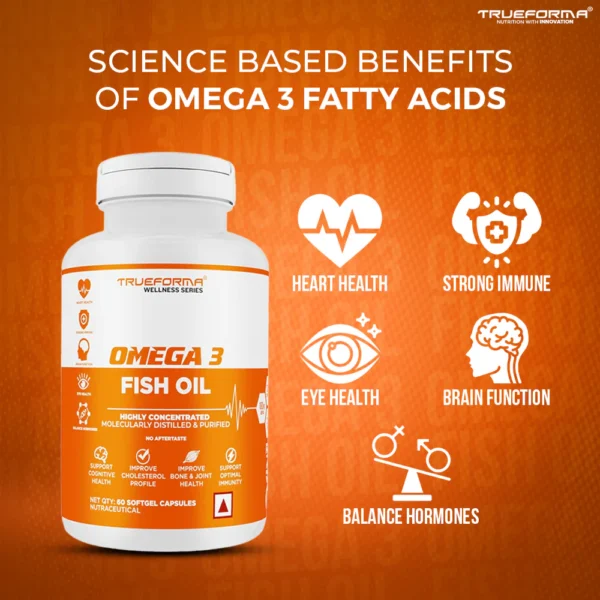 Trueforma Omega 3 Fish Oil with Vitamin D3 - 60 Softgel - Image 6