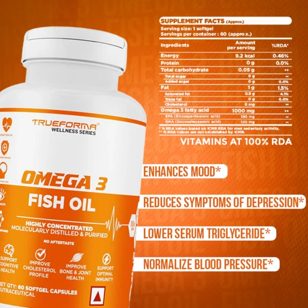 Trueforma Omega 3 Fish Oil with Vitamin D3 - 60 Softgel - Image 5