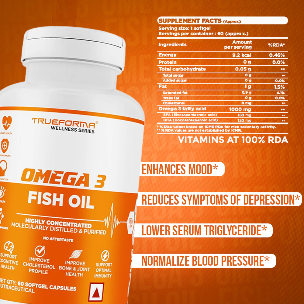 Trueforma Omega 3 Fish Oil with Vitamin D3 - 60 Softgel - Image 5