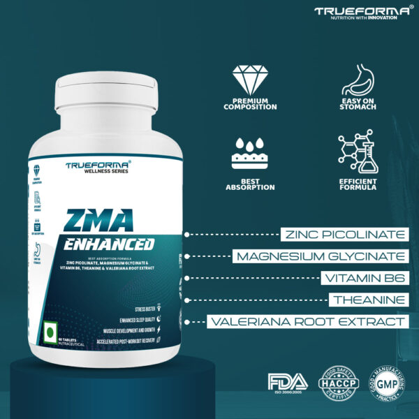 Trueforma ZMA Enhanced 60 Tablets - Image 3