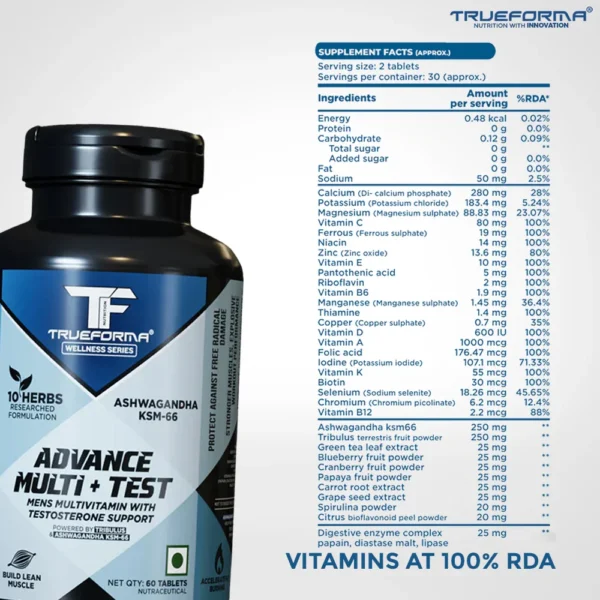 Trueforma® Advance Multi + Test – Wellness & Vitality Support - 60 Tabs - Image 4