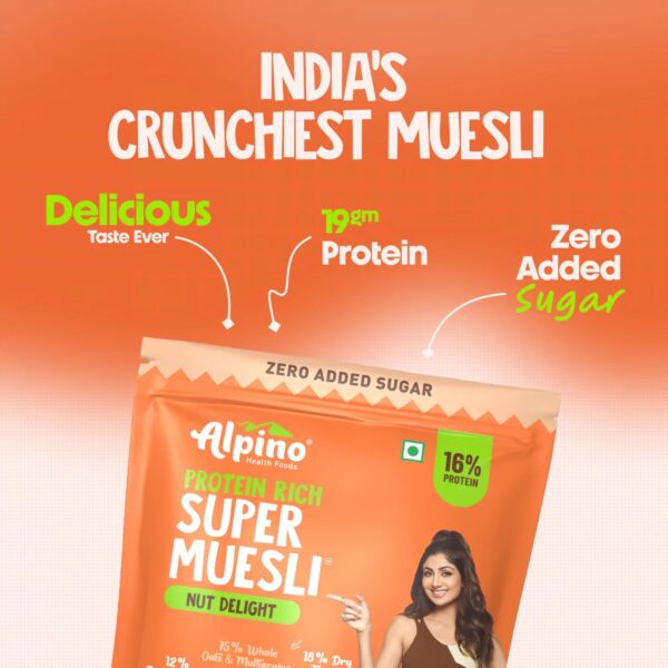 Alpino High Protein Super Muesli Nut Delight – 750g - Image 6