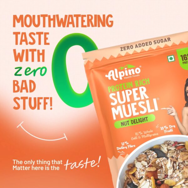 Alpino High Protein Super Muesli Nut Delight – 750g - Image 5