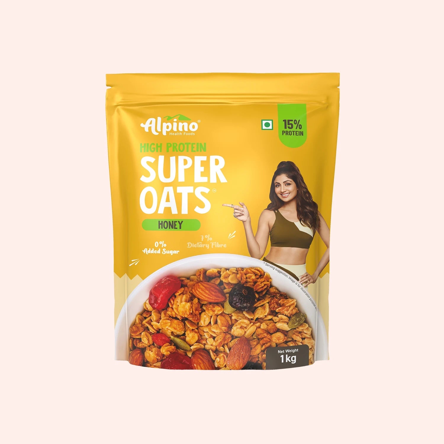 Alpino High Protein Super Rolled Oats Honey 1kg