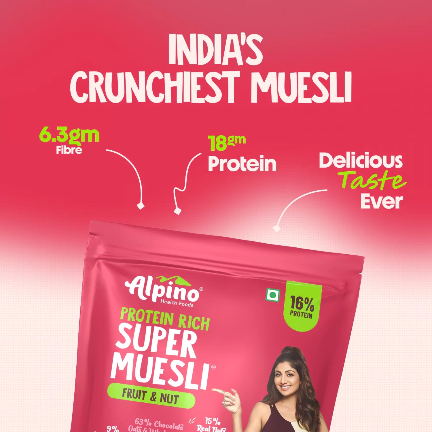 Alpino High Protein Super Muesli Fruit & Nuts – 750g - Image 2