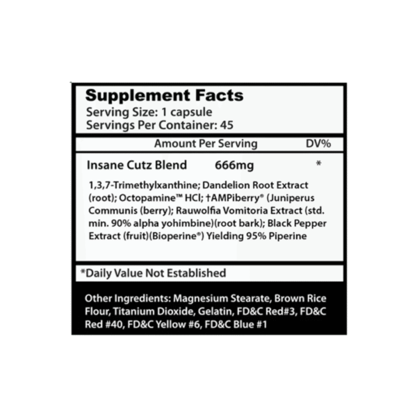 Insane Labz Insane Cutz 45 Capsules - Image 3