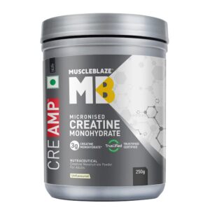 MuscleBlaze Creatine Monohydrate CreAMP, Trustified Certified Creatine | 250g