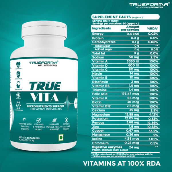 Trueforma True Vita Multivitamin-60 Tablets - Image 5