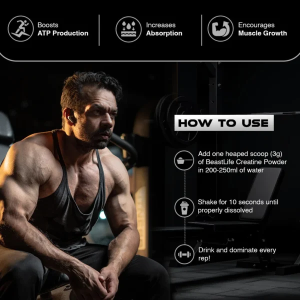BeastLife Creatine Monohydrate – 100g (Unflavoured) - Image 6