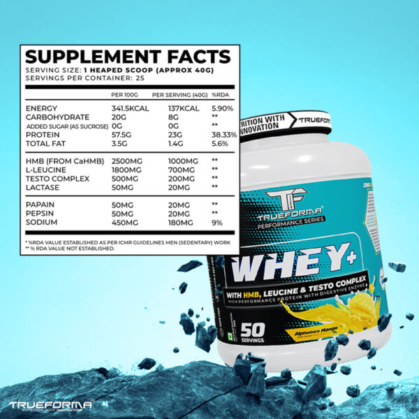 Trueforma® Whey+ Protein with HMB, Leucine, Ginseng & Tribulus 50 Serving - Image 5