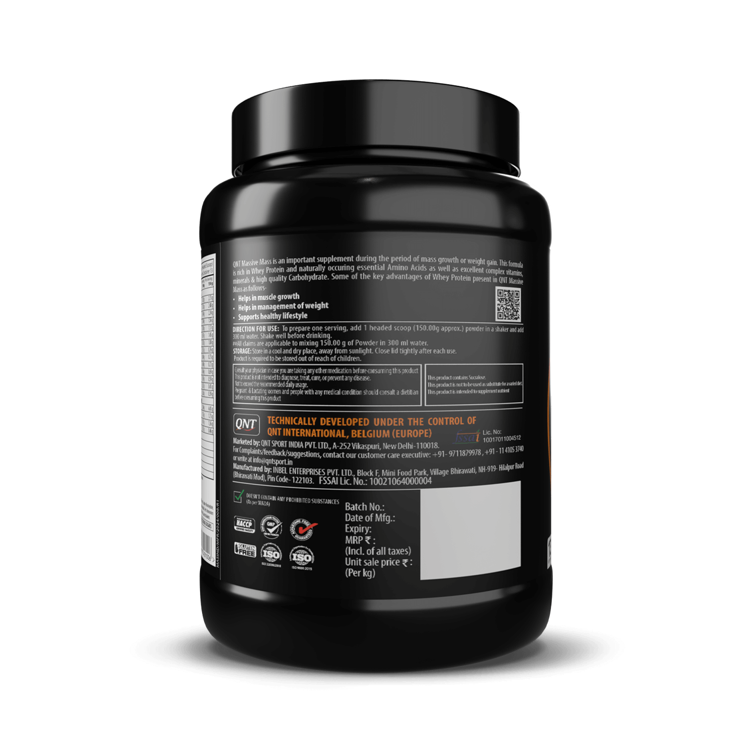 QNT Massive Mass Muscle Mass Gainer - Image 3