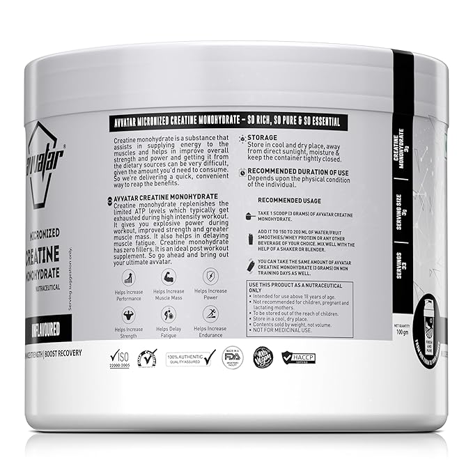 Avvatar Creatine Monohydrate – 100 g - Image 3