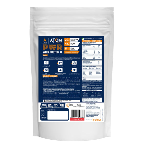 AS-IT-IS Nutrition Atom PWR Whey Protein 1kg | 24g Protein, 11g EAA, Digestive Enzymes | Muscle Gain, Lean Mass & Fast Recovery Whey Protein Powder India - Image 7