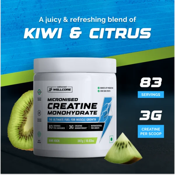 Wellcore Pure Micronised Creatine Monohydrate — 307 g (Kiwi Kick) - Image 7