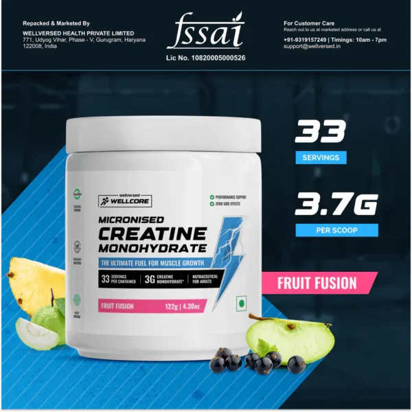 Wellcore Pure Micronised Creatine Monohydrate — 122 g (Fruit Fusion) - Image 5