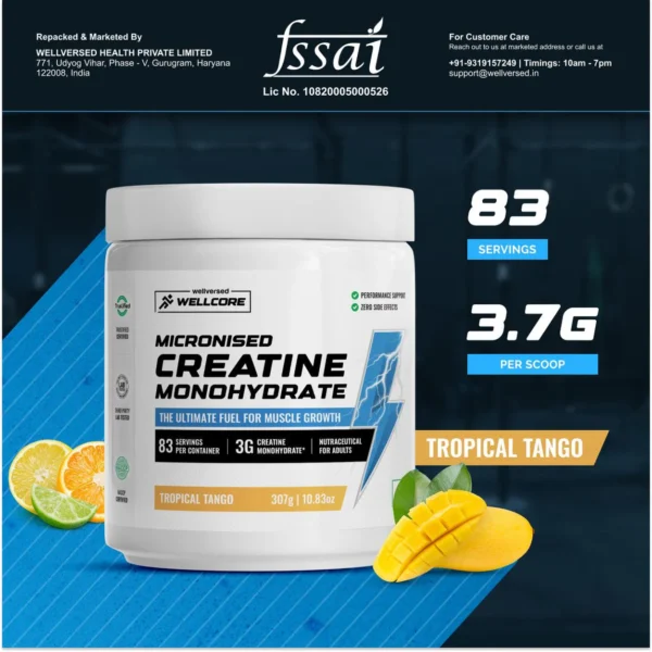 Wellcore Pure Micronised Creatine Monohydrate — 307 g (Tropical Tango) - Image 6