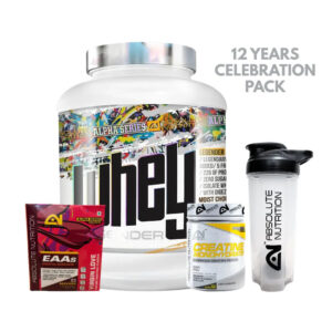 Absolute Nutrition Whey Legender 12 Years Celebration Pack ( !!FREE!! Creatine Monohydrate 100g + EAAs 3 Servings + Plastic Shaker) - 2Kg - Dry Fruit