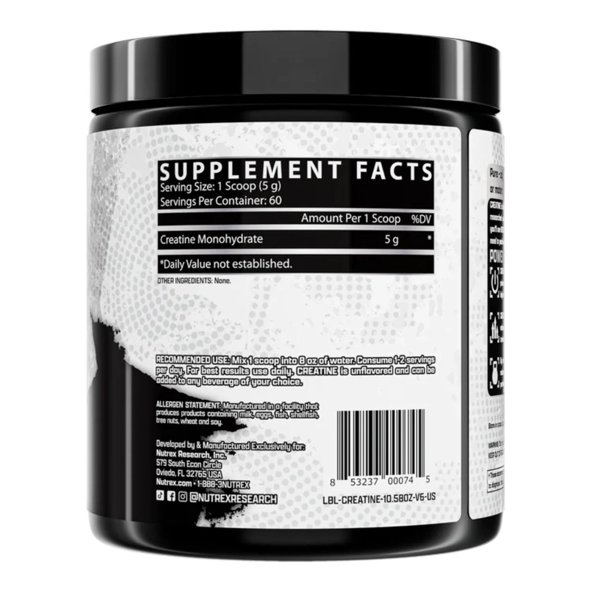 Nutrex Research Creatine Monohydrate Unflavoured 60 Servings - Image 3