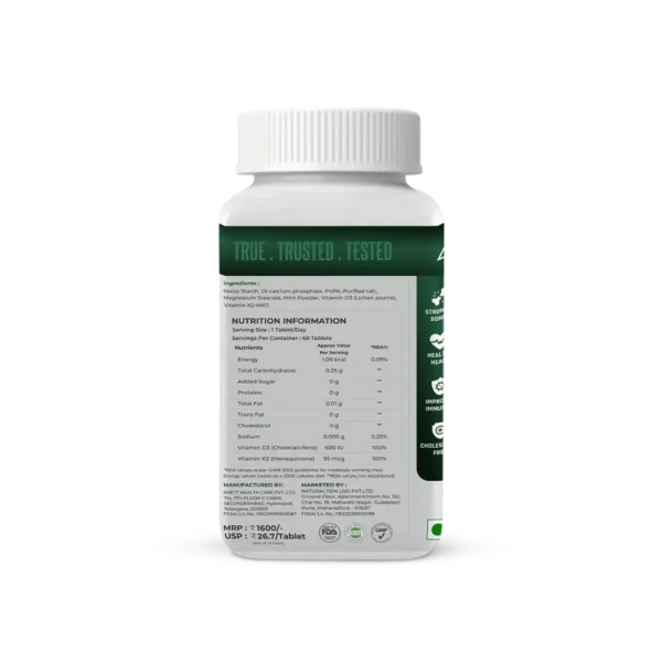 Naturaltein Vitamin D3 + K2 – 60 Tablets - Image 4