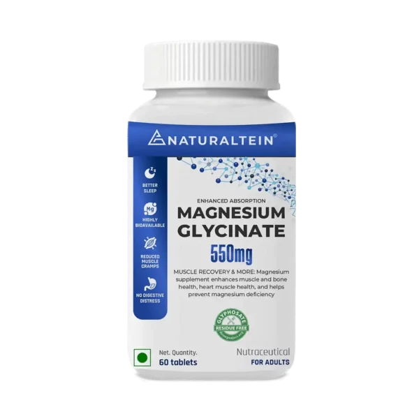 Naturaltein Magnesium Glycinate – 550 mg (60 Tabs)