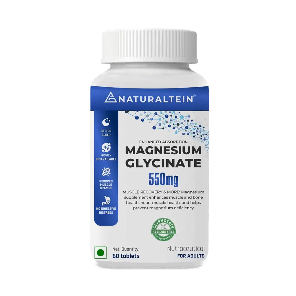 Naturaltein Magnesium Glycinate – 550 mg (60 Tabs)