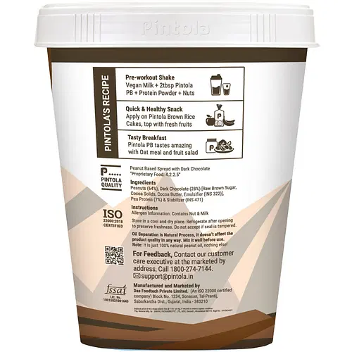 Pintola Dark Chocolate Performance Series Peanut Butter โ 1kg (Crunchy) - Image 3