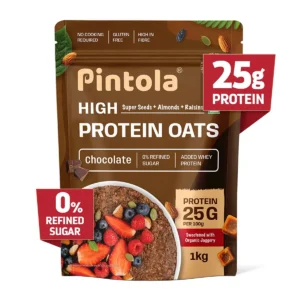 Pintola 25g High Protein Oats, Dark Chocolate Pouch - 1kg