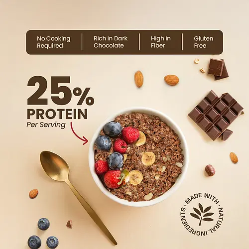 Pintola 25g High Protein Oats, Dark Chocolate Pouch - 1kg - Image 6
