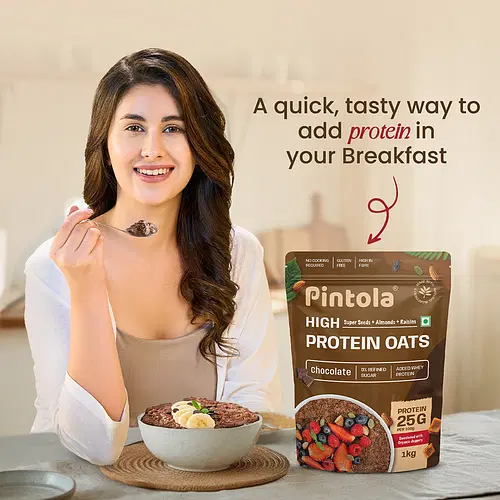 Pintola 25g High Protein Oats, Dark Chocolate Pouch - 1kg - Image 8