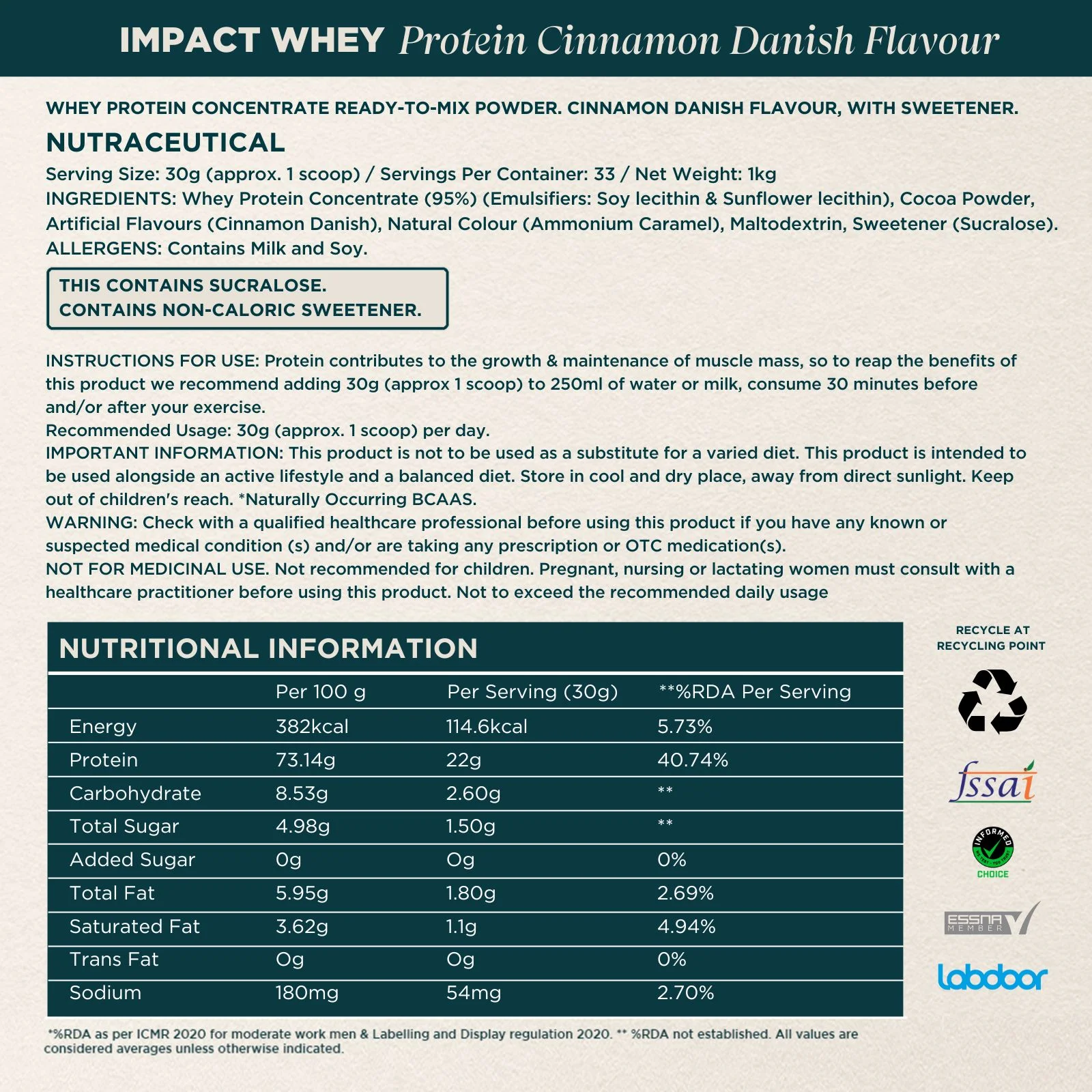 Myprotein Impact Whey Protein – 1 kg (  Keventers Coffee ) - Image 2