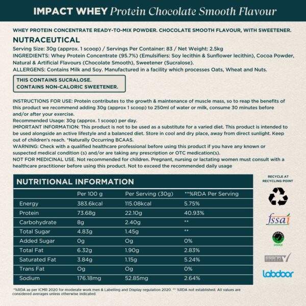 MYPROTEIN IMPACT WHEY PROTEIN – 2.5 KG - Image 3