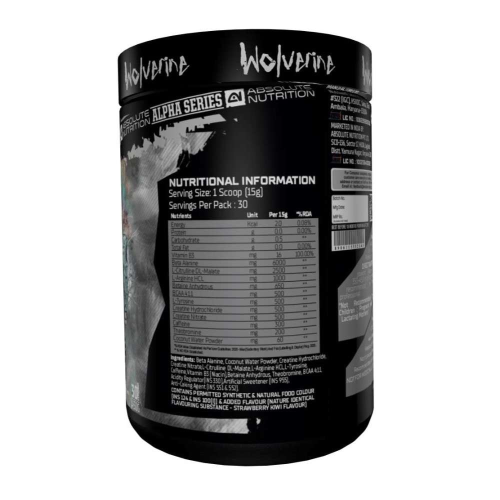 Absolute Nutrition’s Pre Workout Ripped Wolverine 450 GMS - Image 2