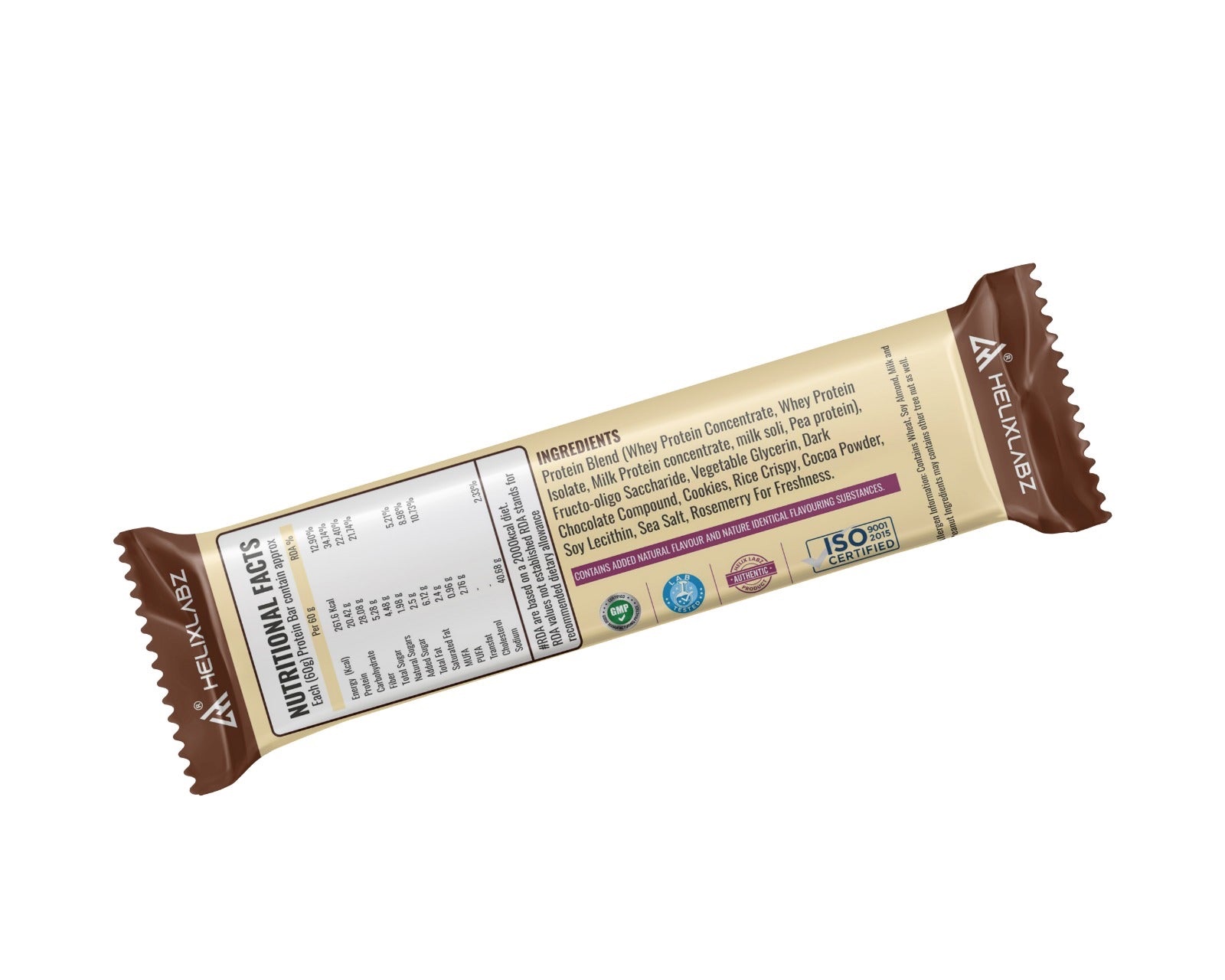 Helix Labz Protein Bar (20g Protein, Chocolate), 1 Bar (Chocolate Flavor) - Image 3