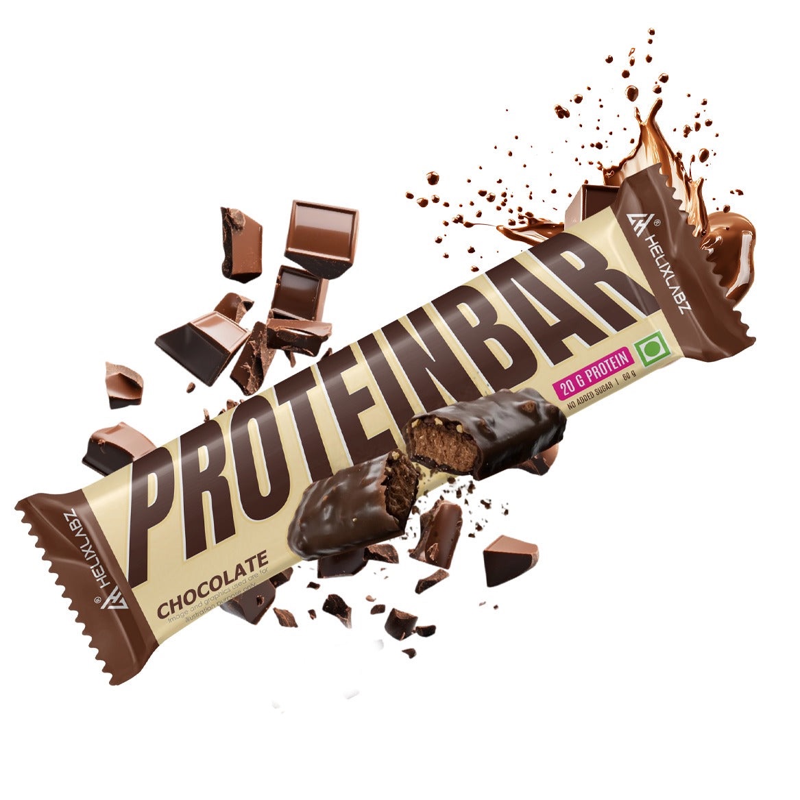 Helix Labz Protein Bar (20g Protein, Chocolate), 1 Bar (Chocolate Flavor)