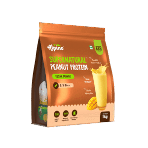 Alpino Supernatural Peanut Protein Powder - Kesar Mango (1 kg)