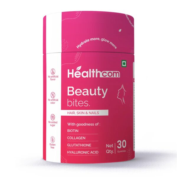 Healthcom Beauty Bites Gummies - Hair, Skin & Nails (30 Gummies - 1 Month)