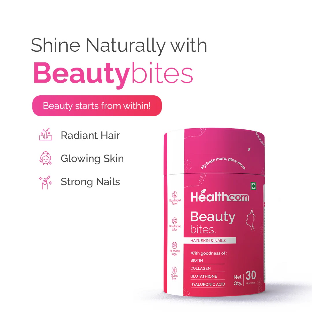 Healthcom Beauty Bites Gummies - Hair, Skin & Nails (30 Gummies - 1 Month) - Image 7