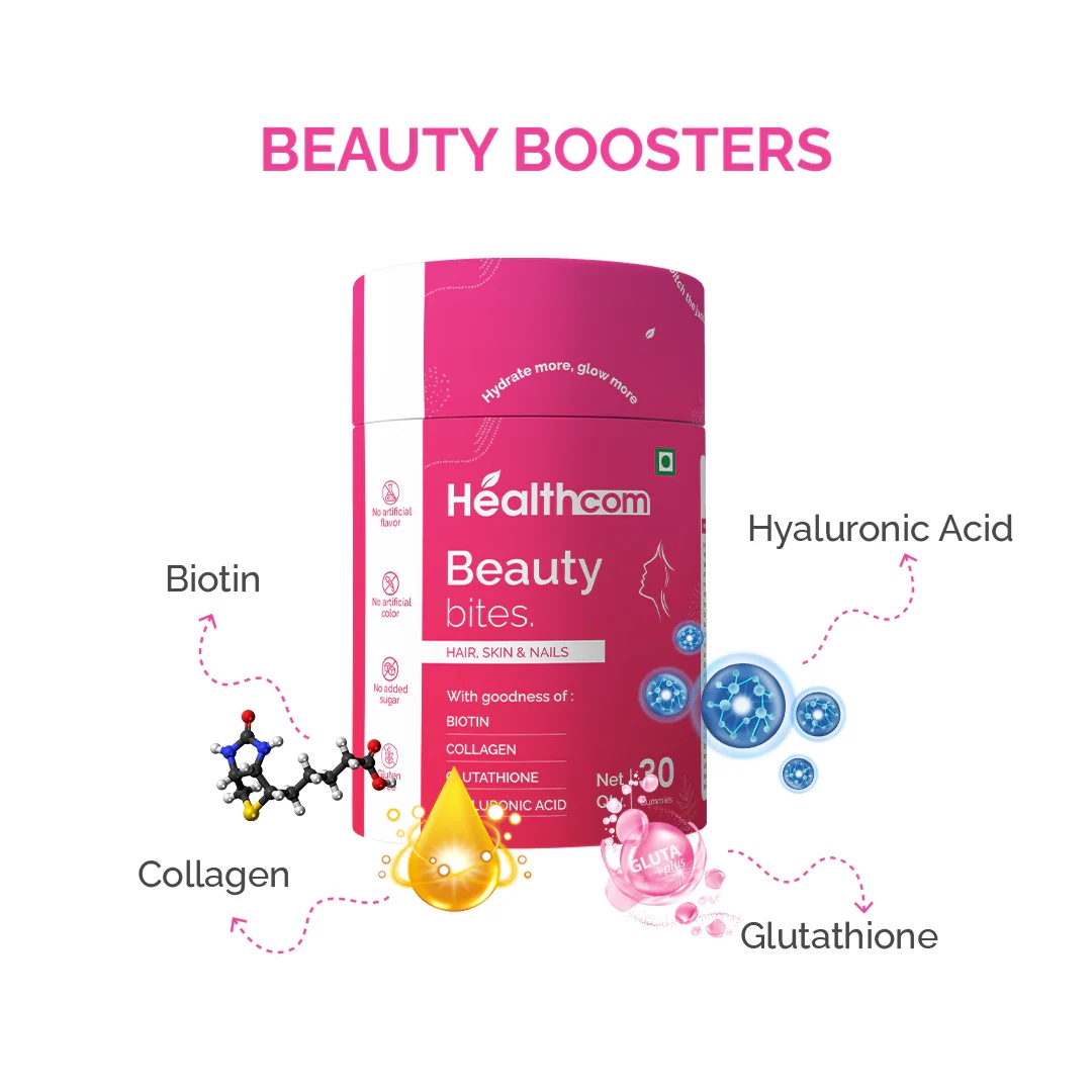 Healthcom Beauty Bites Gummies - Hair, Skin & Nails (30 Gummies - 1 Month) - Image 6