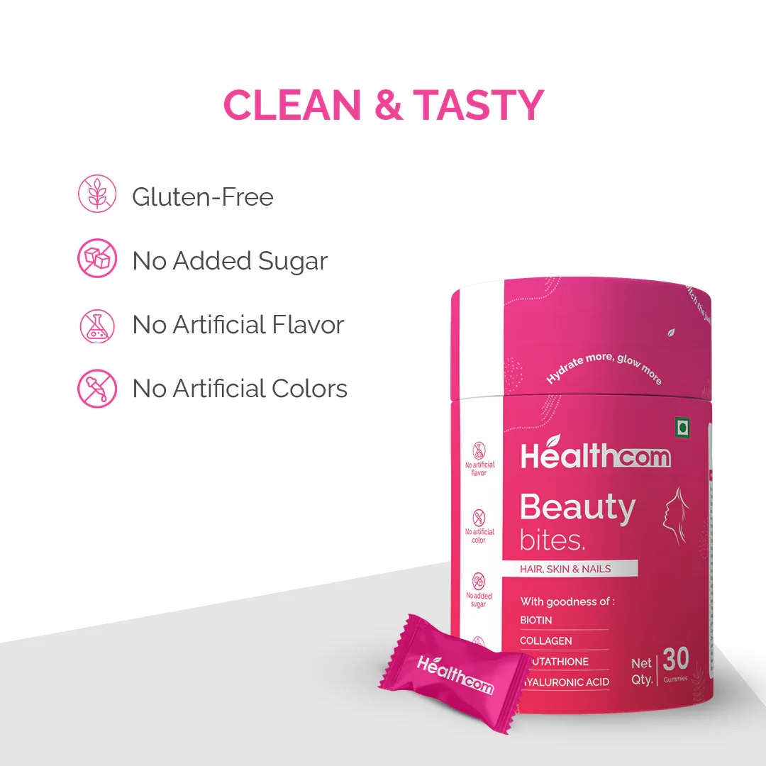 Healthcom Beauty Bites Gummies - Hair, Skin & Nails (30 Gummies - 1 Month) - Image 5