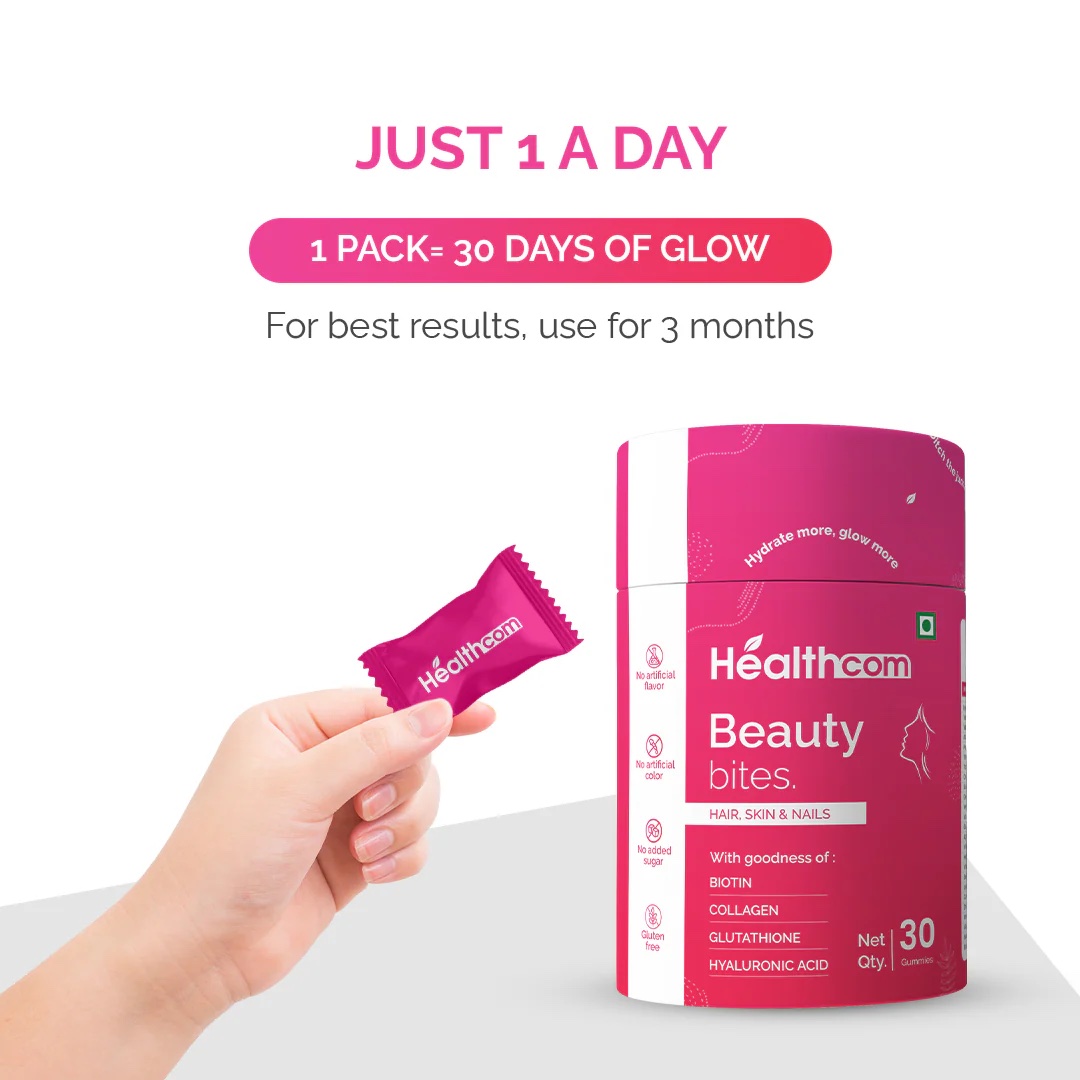 Healthcom Beauty Bites Gummies - Hair, Skin & Nails (30 Gummies - 1 Month) - Image 4