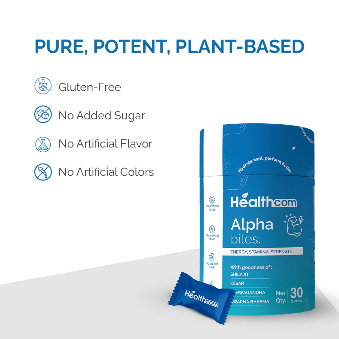 Healthcom Alpha Bites Gummies - Shilajit & Ashwagandha (30 Gummies) - Image 6
