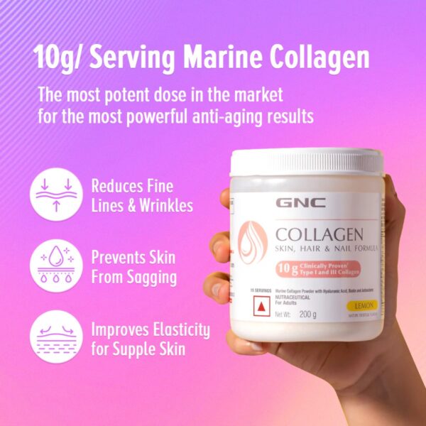 GNC Marine Collagen Hydrolyzed Peptides - 200 g (Orange) - Image 4