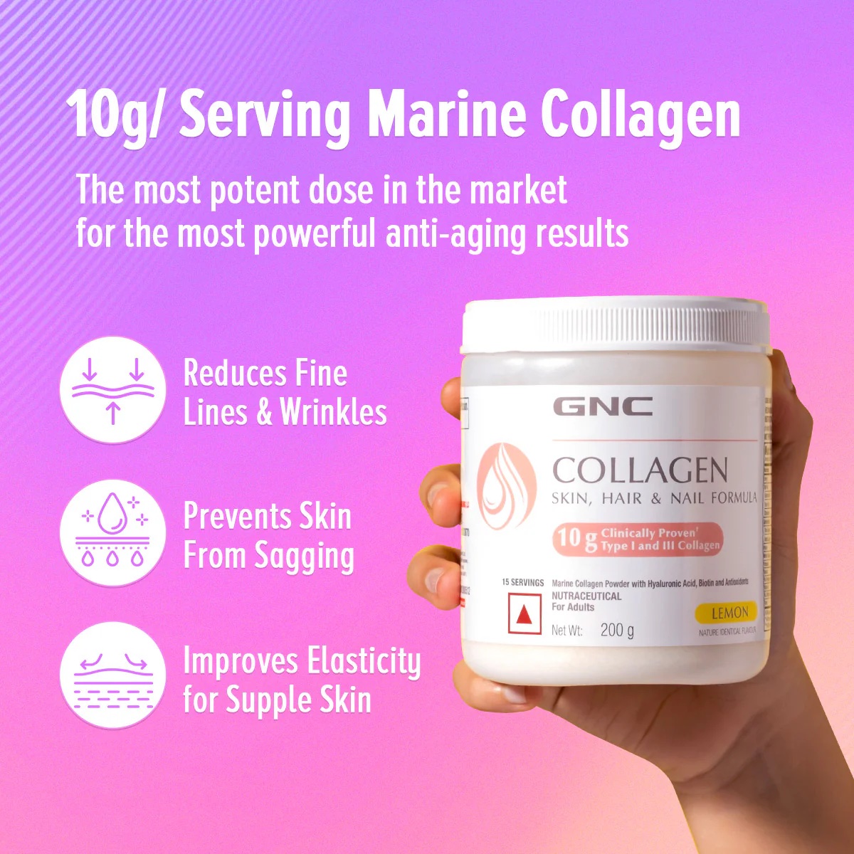 GNC Marine Collagen Hydrolyzed Peptides - 200 g (Orange) - Image 4