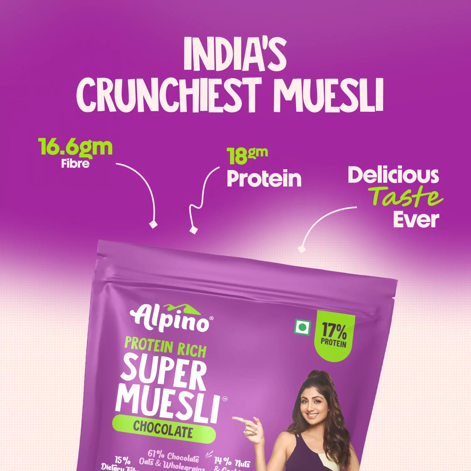 Alpino High Protein Super Muesli Nut & Cookies – 400g - Image 2