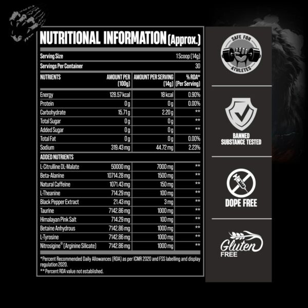 Karnage Black Pre-Workout - SEX ON THE BEACH - (420 g) - Image 5